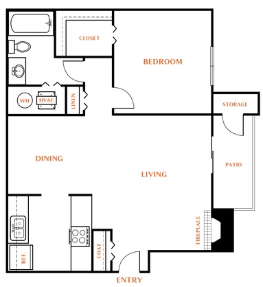 the floor plan for a two bedroom apartment at The  Rowen